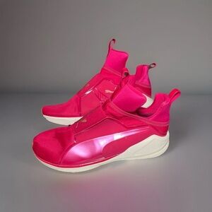 Womans Puma Fenty Running Fierce High Top Sneakers 9.5 Hot Pink Embossed